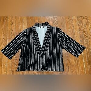 Ashley Blue Black and White Striped Blazer